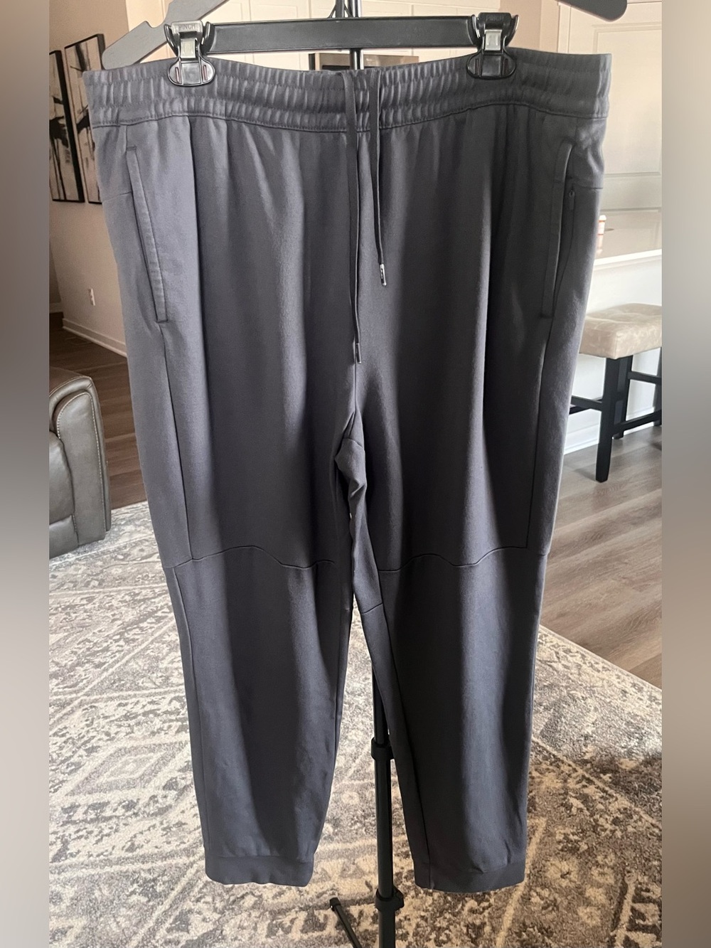 Luxe Men's Dark Gray Drawstring Joggers XL